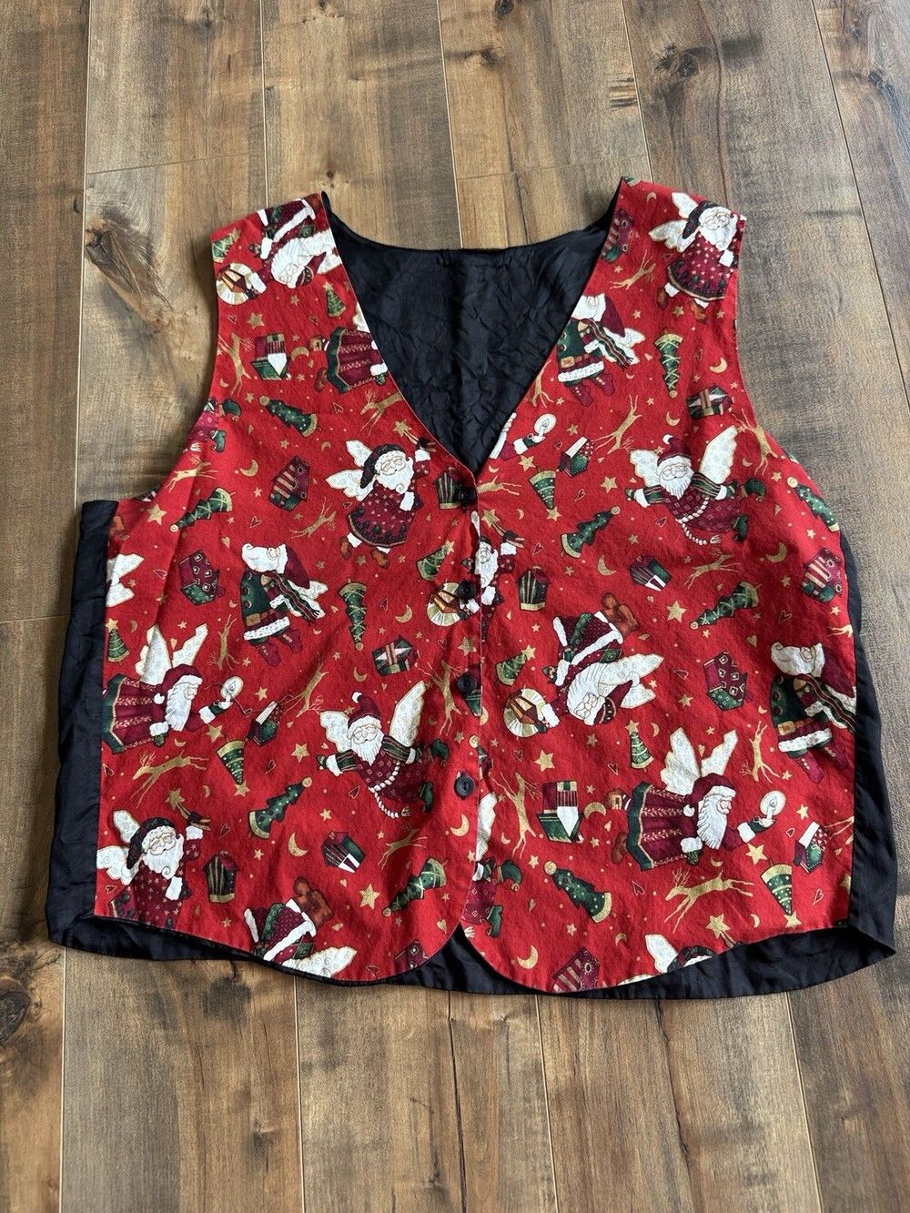 Vintage 111 Main Red Santa Claus Christmas Vest 1990s SEE MEASUREMENTS